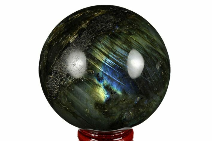 Flashy, Polished Labradorite Sphere - Great Color Play #180636